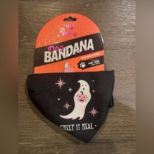 Dog Bandana Collar with Ghost 'Creep It Real' Design